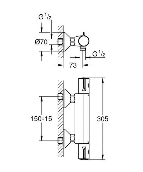 Grohe Grohtherm 800 Термостат для душа (1022022430) 1022022430 фото