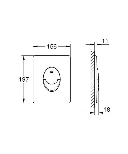 Grohe Панель змиву для унітазу GROHE Start вертикальна (38964P00) 38964P00 фото