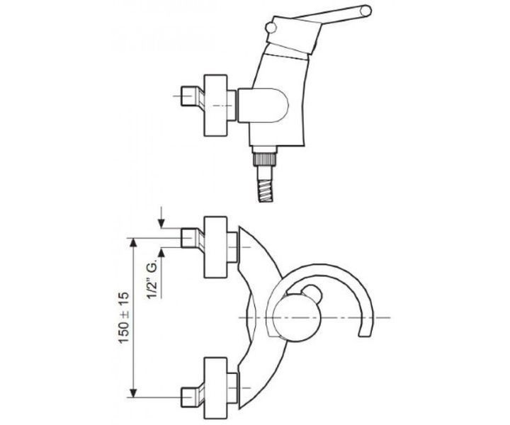 Смеситель EMMEVI TWIST для душа б/акс хром CR6602 CS6602 фото