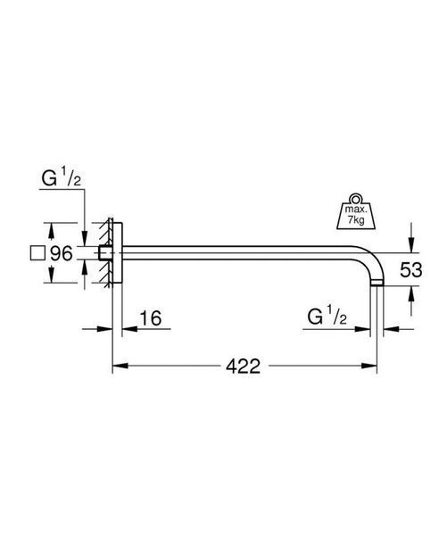 Grohe Rainshower Душовий кронштейн 422 мм (26145000) 26145000 фото
