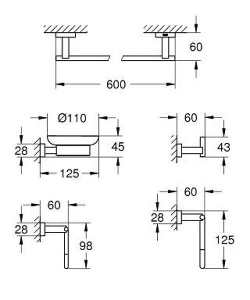 Grohe Essentials Cube Набір аксесуарів 5 в 1 (40758001) 40758001 фото