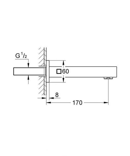 Grohe Eurocube Вилив для ванни 170 мм (13303000) 13303000 фото
