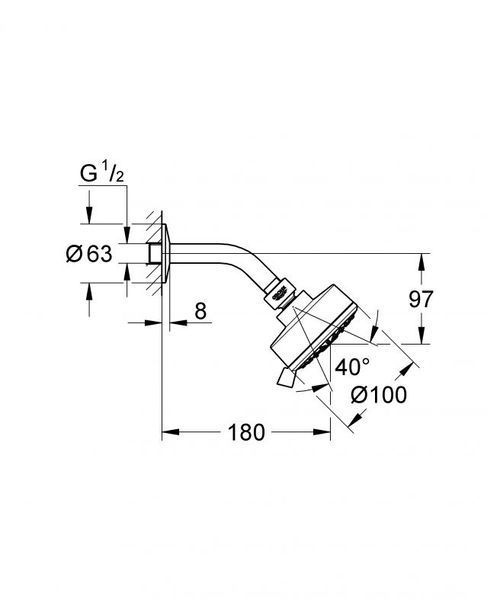 Grohe New Tempesta Cosmopolitan 100 Набір верхнього душу, 3 режими струменю (26090001) 26090001 фото