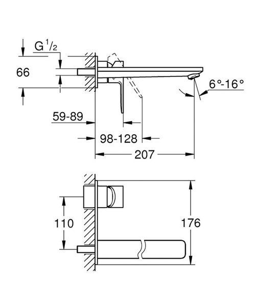 Grohe Lineare Змішувач для раковини на 2 отвори L-Size (23444DC1) 23444DC1 фото