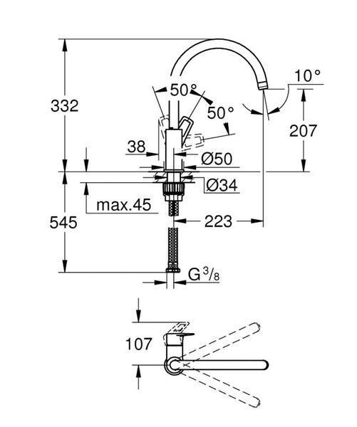 Grohe BauLoop New Одноважільний змішувач для мийки (31368001) 31368001 фото