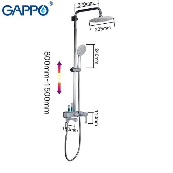 Душевая система GAPPO G2402-8, излив - переключатель на лейку 1034055 фото