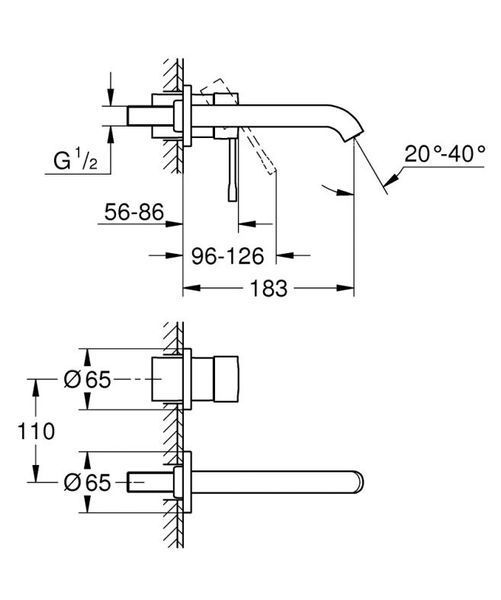 Grohe Essence Змішувач для раковини на 2 отвори M-Size (29192001) 29192001 фото