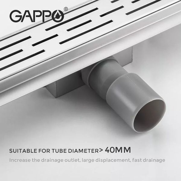 Душовий трап GAPPO G88007-1, 70х800 мм, нержавіюча сталь 1042954 фото