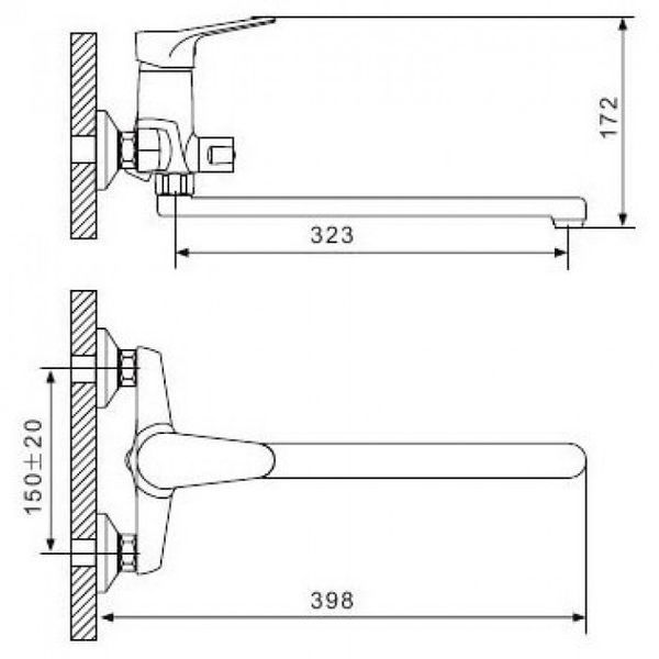 Змішувач для ванни GAPPO G36 G2236, хром 1034005 фото
