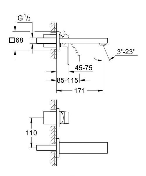 Grohe Eurocube Змішувач для раковини на 2 отвори S-Size (19895000) 19895000 фото