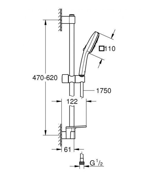 Grohe Tempesta Cube 110 Душовий гарнітур, 3 режими струменю (27929003) 27929003 фото