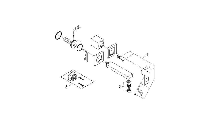 Grohe Eurocube Змішувач для раковини на 2 отвори S-Size (19895000) 19895000 фото