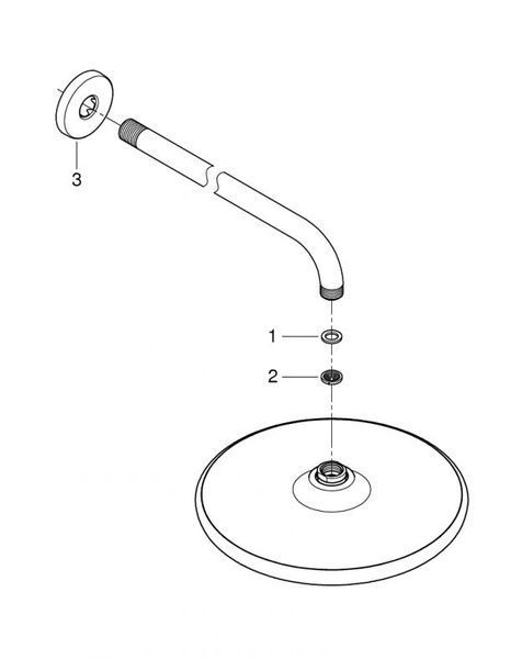 Grohe Tempesta 250 верхній душ з кронштейном до стіни (26663000 ) 26663000 фото