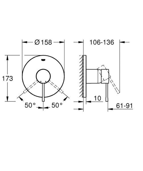 Grohe Essence Одноважільний змішувач на 1 вихід (24168KF1) 24168KF1 фото