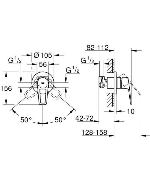 Grohe BauLoop New Одноважільний змішувач для душу (29042001) 29042001 фото