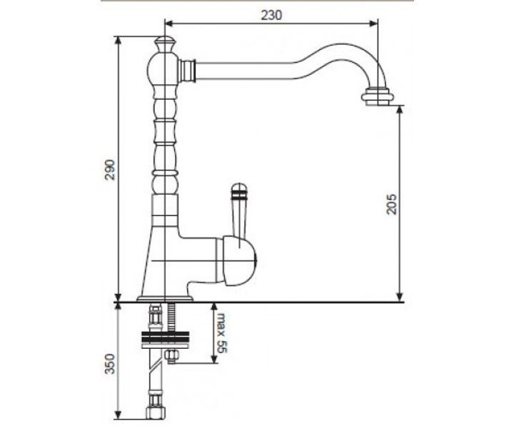 Змішувач EMMEVI LAGUNA кухня МІДЬ RA40516 RA40516 фото