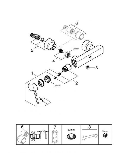 Grohe Plus Одноважільний змішувач для душу (33577003) 33577003 фото