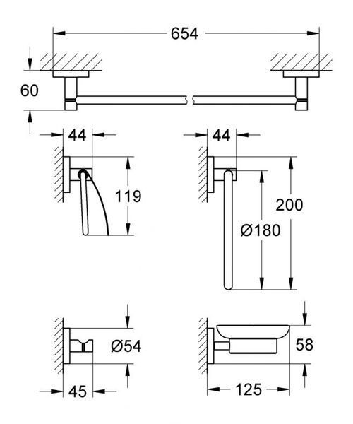 Grohe Essentials набор аксесуаров 5 в 1 (40344001) 40344001 фото