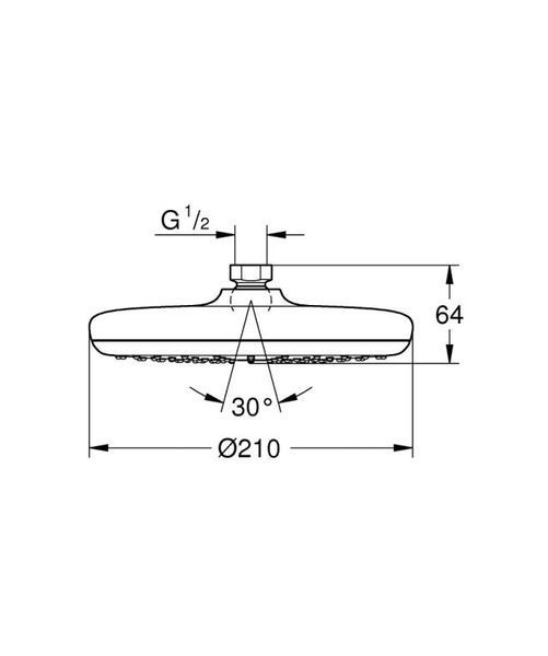Grohe Tempesta 210 Верхній душ, 1 режим струменю (26410000) 26410000 фото