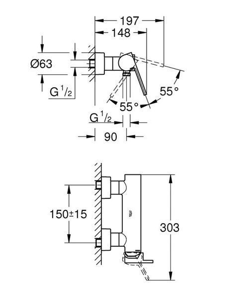 Grohe Plus Одноважільний змішувач для душу (33577003) 33577003 фото