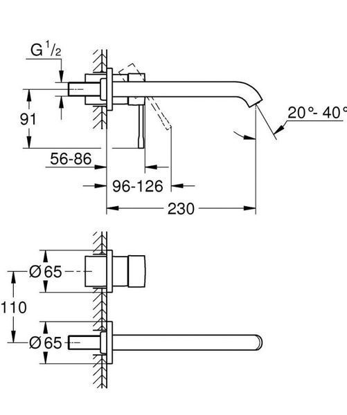 Grohe Essence Смеситель для раковины на два отверстия L-Size (29193KF1) 29193KF1 фото