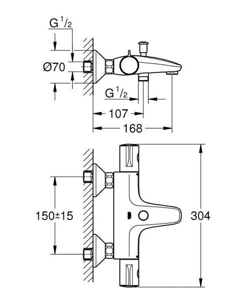 Grohe Grohtherm 800 Термостат для ванны (1022032430) 1022032430 фото