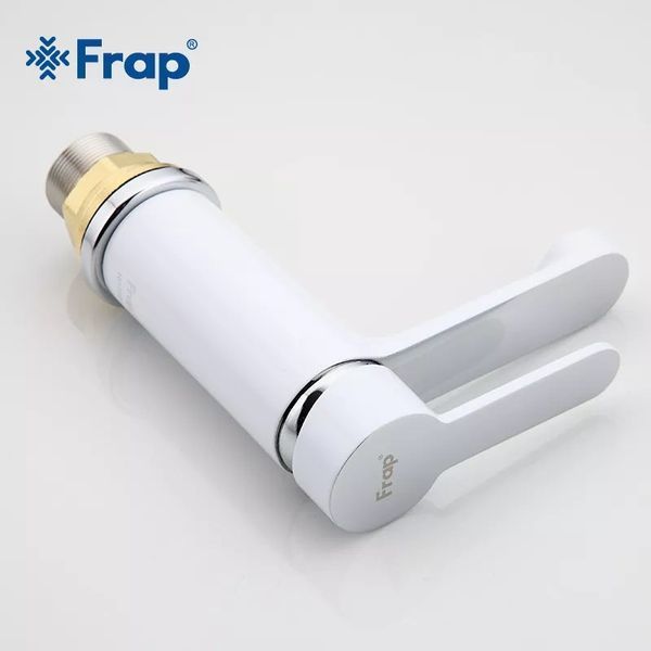 Змішувач для умивальника Frap F1041, білий/хром 1033657 фото