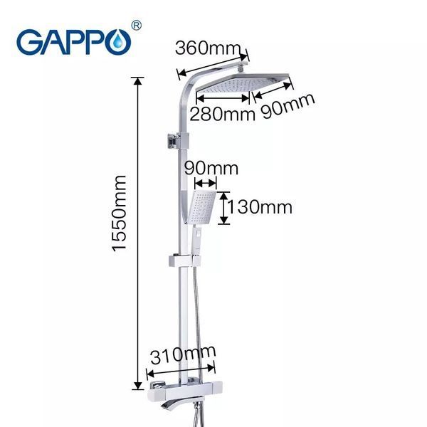 Душова система з термостатом GAPPO G2407-50 1034061 фото