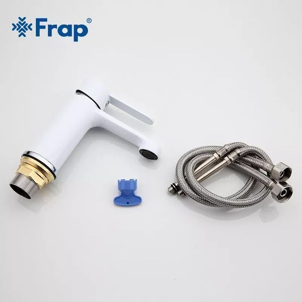 Змішувач для умивальника Frap F1041, білий/хром 1033657 фото