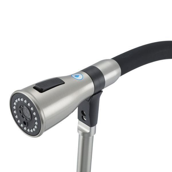 Смеситель для кухни GAPPO G4399-75 с подключением фильтра питьевой воды, с фиксатором, сатин/черный 1045708 фото