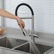 Смеситель для кухни GAPPO G4399-75 с подключением фильтра питьевой воды, с фиксатором, сатин/черный 1045708 фото 2