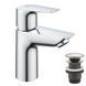 Grohe BauEdge New Смеситель однорычажный для раковины S-Size + нажимной донный клапан (23895001) 23895001 фото 1
