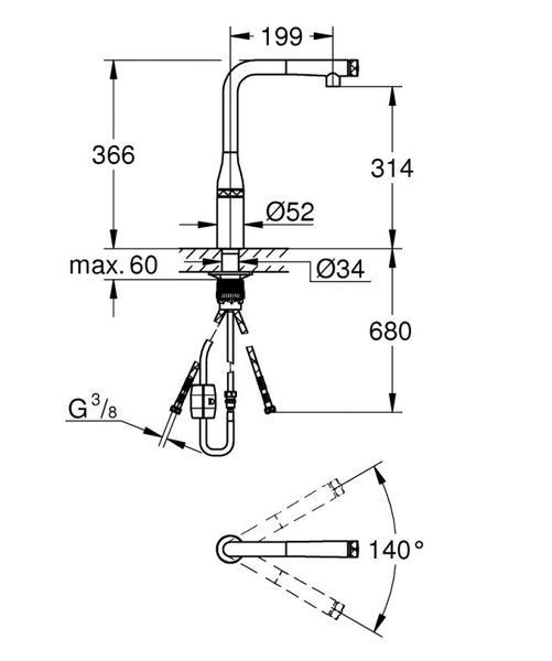 Grohe Essence SmartControl змішувач для мийки (31615000) 31615000 фото