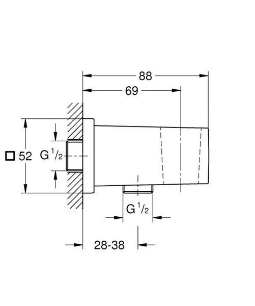 Grohe Euphoria Cube Підключення душового шлангу (26370000) 26370000 фото