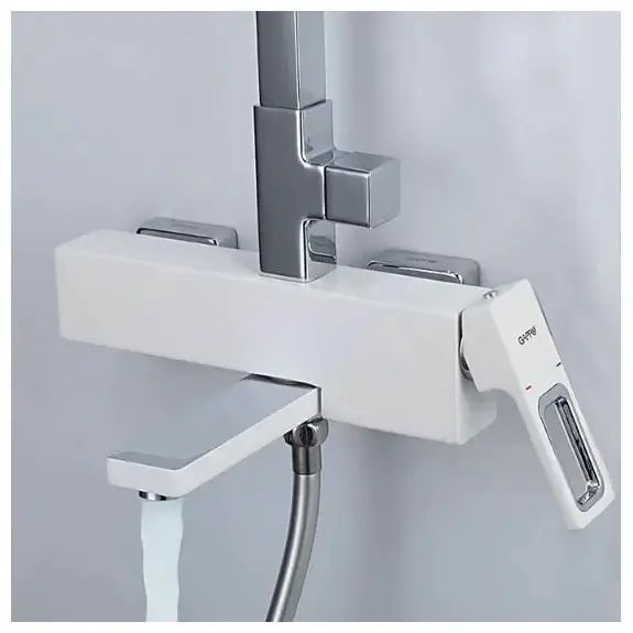 Душевая система GAPPO G2417-8, излив - переключатель на лейку, белый/хром 1034062 фото