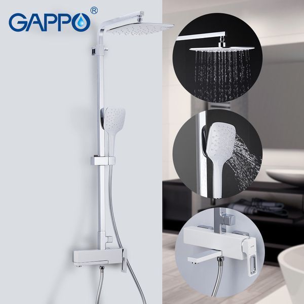 Душевая система GAPPO G2417-8, излив - переключатель на лейку, белый/хром 1034062 фото