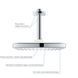 Grohe Tempesta 250 Cube Верхний душ с кронштейном к потолку с WaterSaving (26688000) 26688000 фото 4