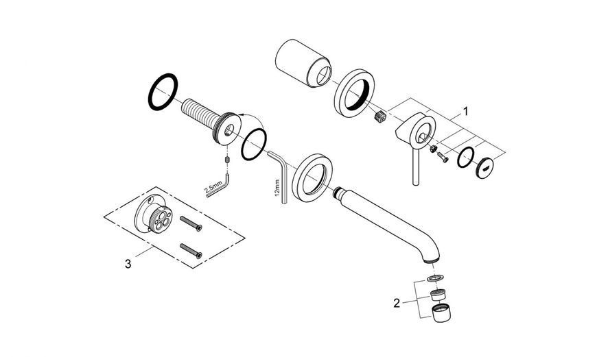 Grohe BauClassic Змішувач для раковини, прихованого монтажу (2029200C) 2029200C фото