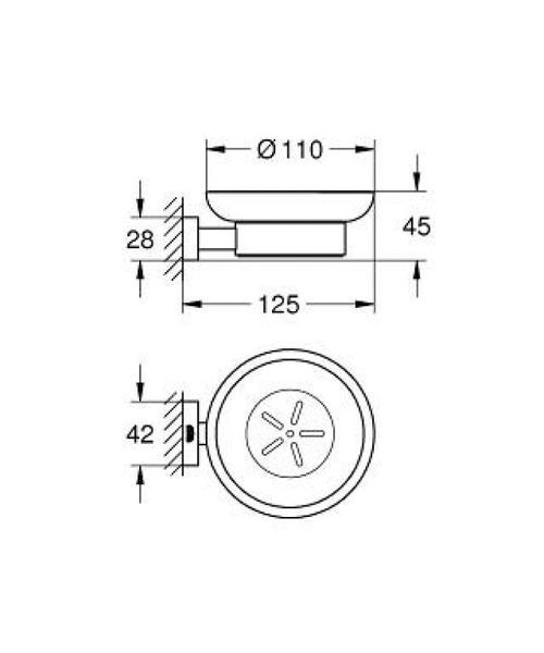 Grohe Essentials Cube Мыльница настенная с держателем (40754001) 40754001 фото