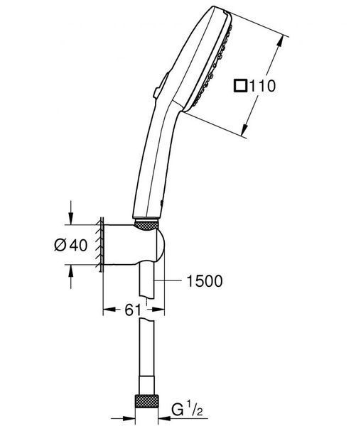 Grohe Tempesta Cube 110 Душовий набір, 3 режими струменю (27588003) 27588003 фото