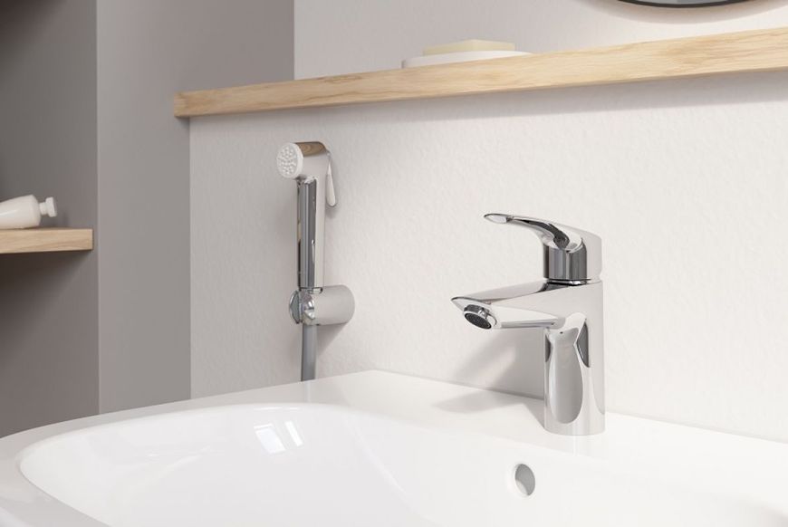 Grohe Eurosmart New Одноважільний змішувач для раковини S-Size + натискний донний клапан (23922003) 23922003 фото