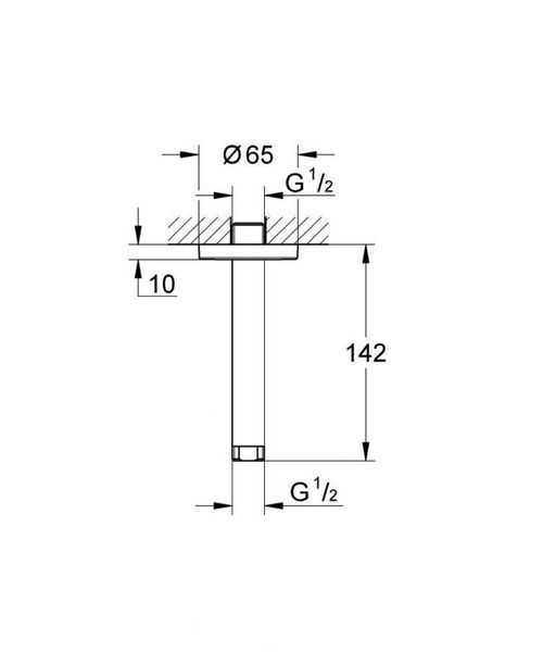 Grohe Rainshower Потолочный душевой кронштейн 142 мм (28724000) 28724000 фото