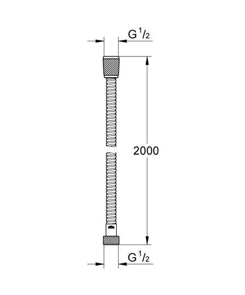 Grohe Rotaflex Metal Longlife Душевой шланг металлический 2000мм (28145001) 28145001 фото