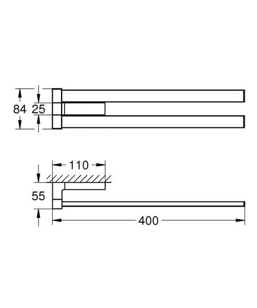 Grohe Selection Cube Держатель для полотенца двойной (40768000) 40768000 фото