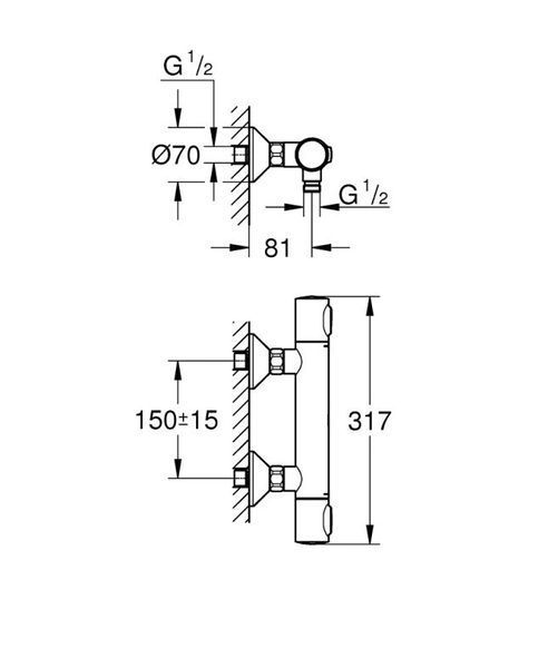 Grohe Grohtherm 500 Термостат для душу (347932430) 347932430 фото