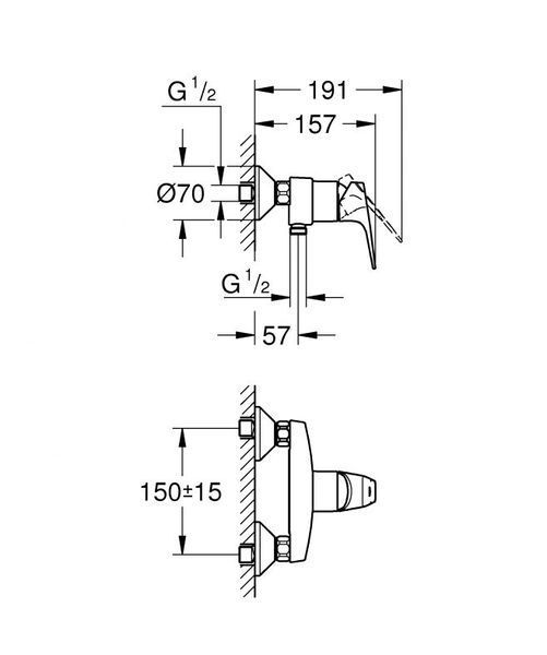 Grohe Start Flow Смеситель однорычажный для душа (23771000) 23771000 фото