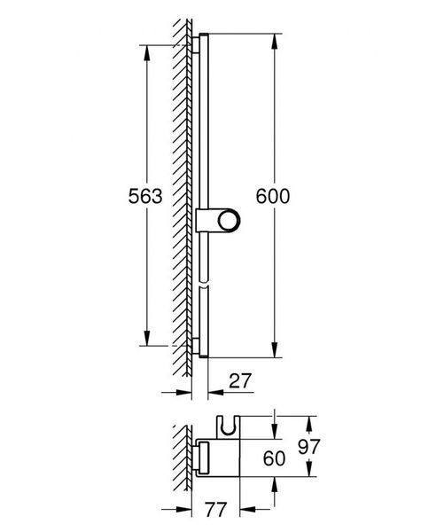 GROHE SPA Rainshower Aqua Душевая штанга, 600 мм (1016730000) 1016730000 фото