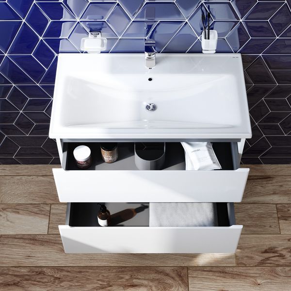 Тумба з раковиною, підвісна, 80 см, 2 ящика AM.PM M85-FHX0802-WC0802WG38 X-Joy M85-FHX0802-WC0802WG38 фото