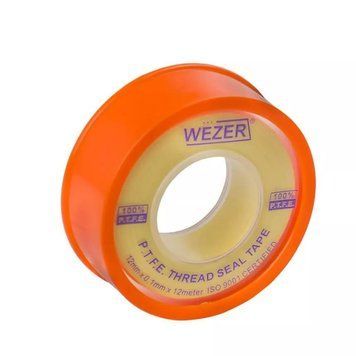 Фум стрічка WEZER PTFE 12x0,1 мм 12 м, жовтий 1038262 фото