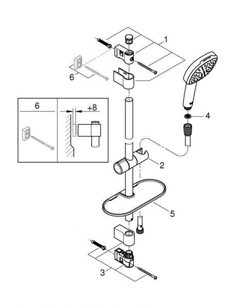 Grohe Tempesta Cube 110 Душевой гарнитур, 2 режима струи (26907003) 26907003 фото